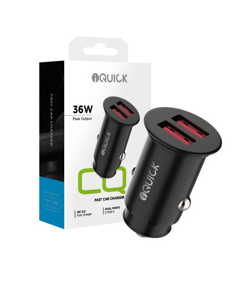 iQuick CQ1 36W Fast Car Charging Dual USB-A Ports