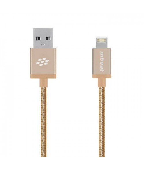 mbeat® "Toughlink"1.2m Lightning Fast Charger Cable - Gold/Durable Metal Braided
