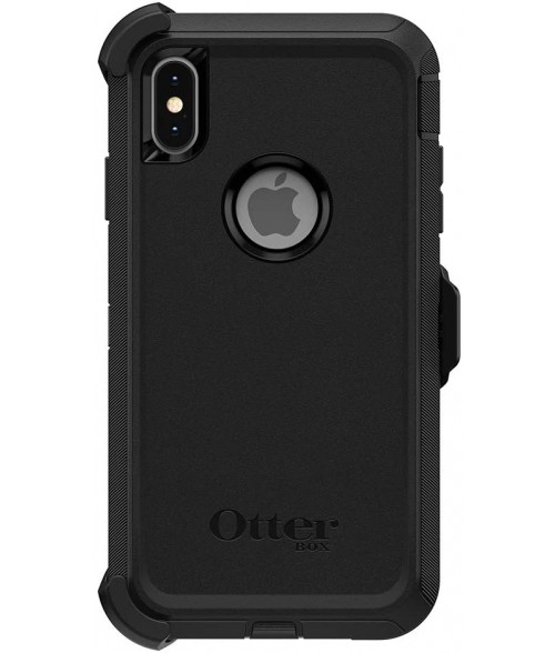 OtterBox Defender Series Case for Apple iPhone Xs Max - Black (77-59971), Multi-Layer, Port & 4x Military standard drop protection, Holster Kickstand